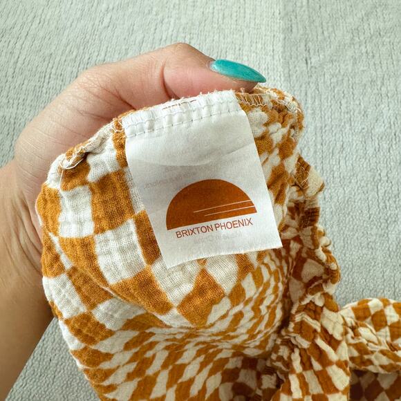 Brixton Phoenix Brown + Cream Checked Groovy Boho Changing Pad Sheet Cover - Picture 3 of 5